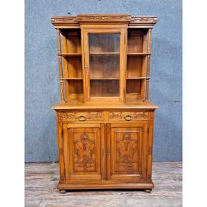 Antique Two-part Walnut Buffet Full Of Charm And Character.