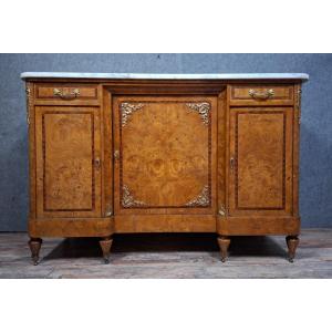Buffet en enfilade en loupe et marbre –Transition Louis XV / Louis XVI – XIXeme.