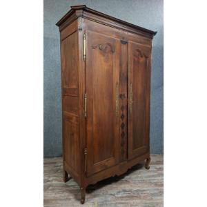 Louis XV Period Cabinet In Solid Walnut.