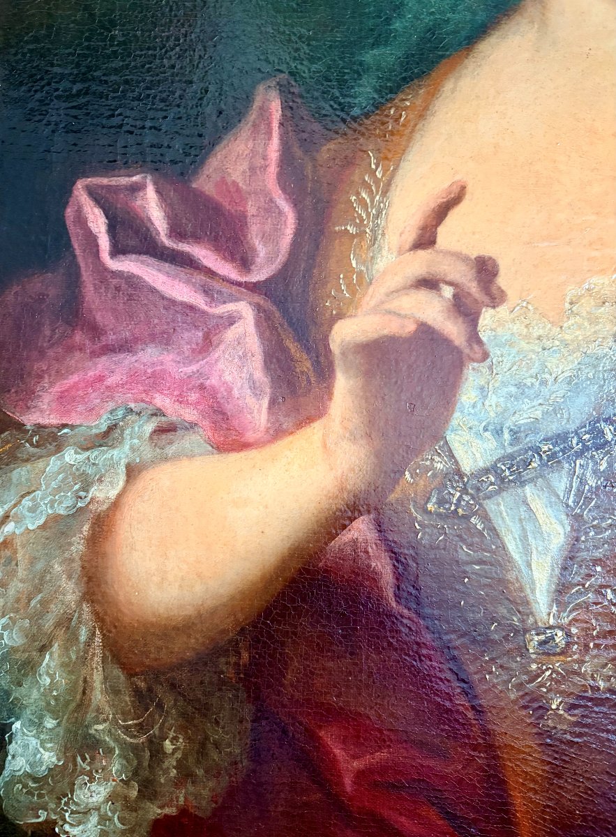 Northern Italian School, 18th Century - Portrait Of A Woman With Her Dog-photo-4
