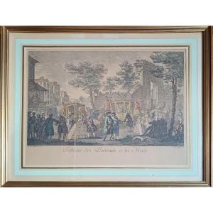 Augustin De Saint-Aubin (1736-1807) - Tableau Des Portraits à La Mode