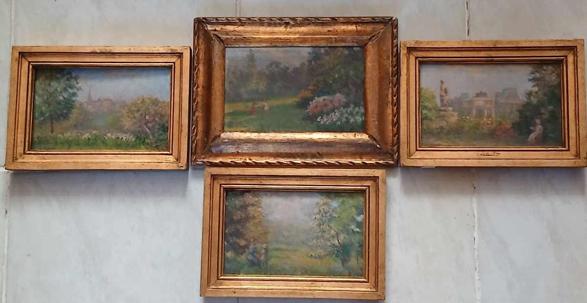 19th Century School - 4 Oils By Frédéric Humber -photo-3