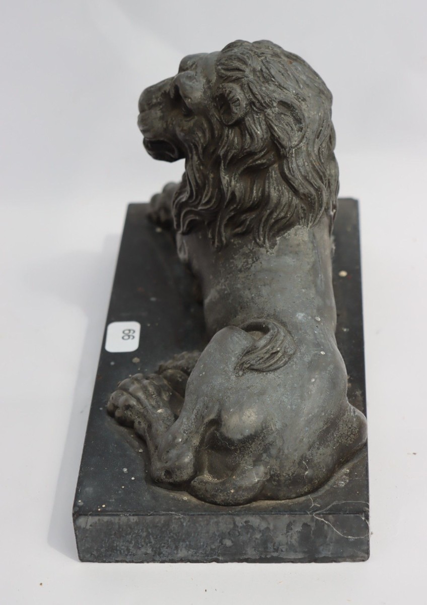 le lion- sujet métal et marbre-photo-2