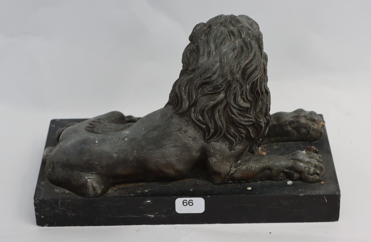 le lion- sujet métal et marbre-photo-3
