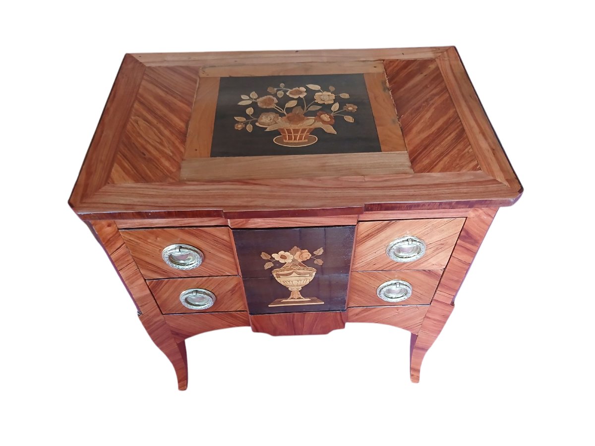 Commode à Ressaut d'Époque transition Louis XV-XVI , 18ème -photo-2