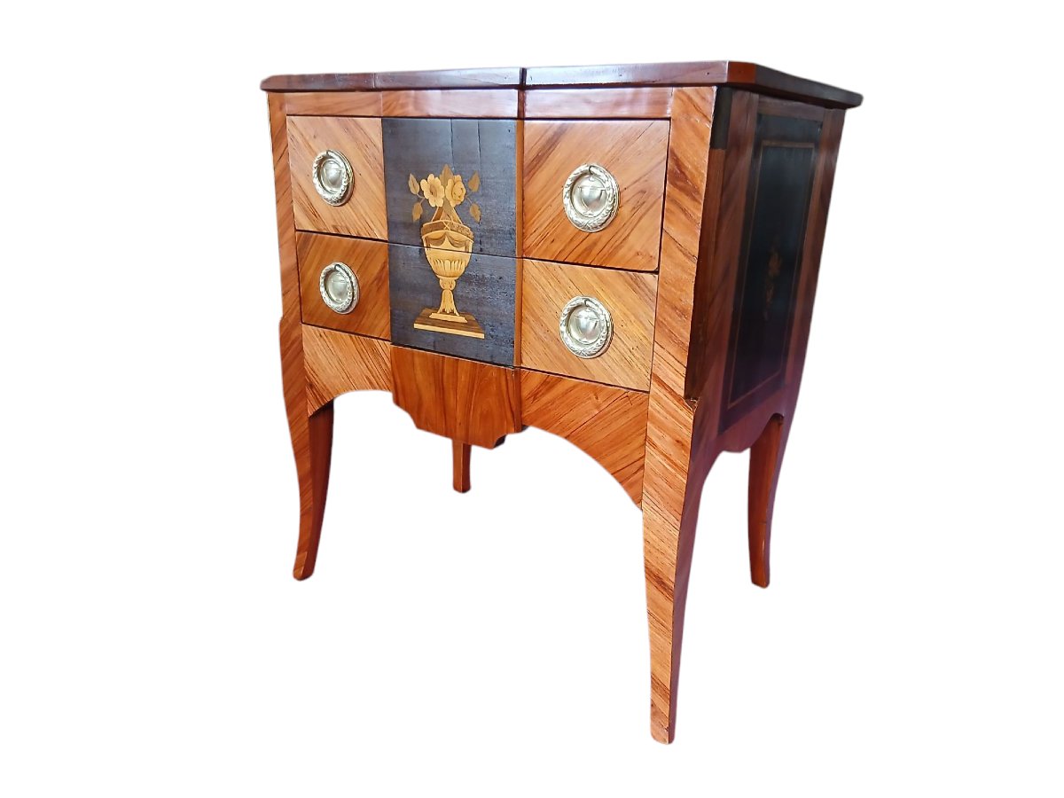 Commode à Ressaut d'Époque transition Louis XV-XVI , 18ème -photo-2