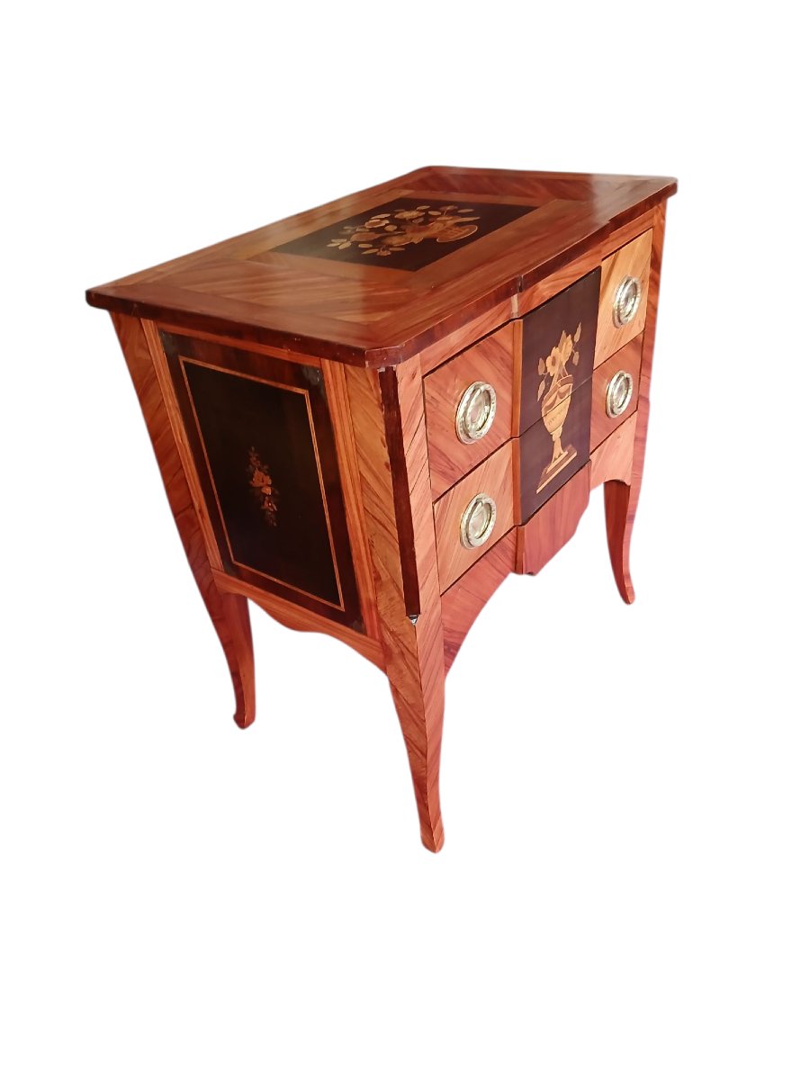 Commode à Ressaut d'Époque transition Louis XV-XVI , 18ème -photo-4