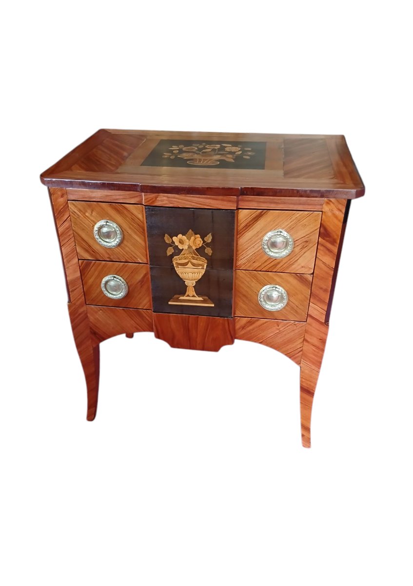 Commode à Ressaut d'Époque transition Louis XV-XVI , 18ème -photo-6