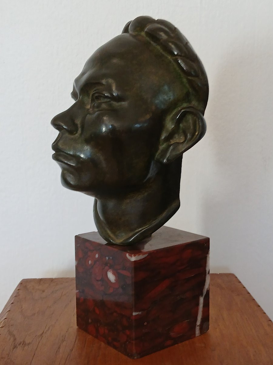 Bust Of A Vietnamese Man - In The Style Of Charles Cordier (1827-1905)-photo-7