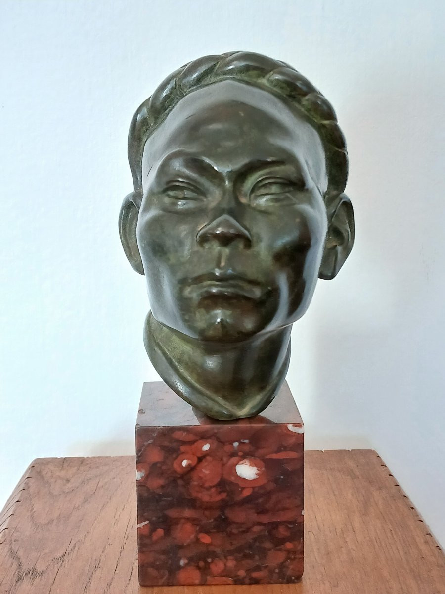 Bust Of A Vietnamese Man - In The Style Of Charles Cordier (1827-1905)-photo-8