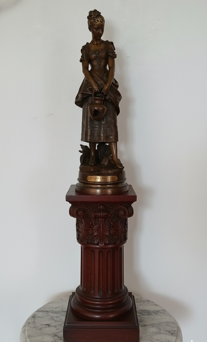 Grand Bronze XIXe "Le Pot Cassé" - Eutrope BOURET (1833-1906) - 50cm - Superbe patine