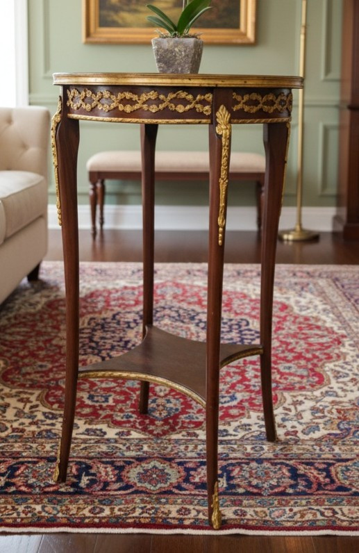 Gueridon de  style Louis XVI, 19ème -photo-1