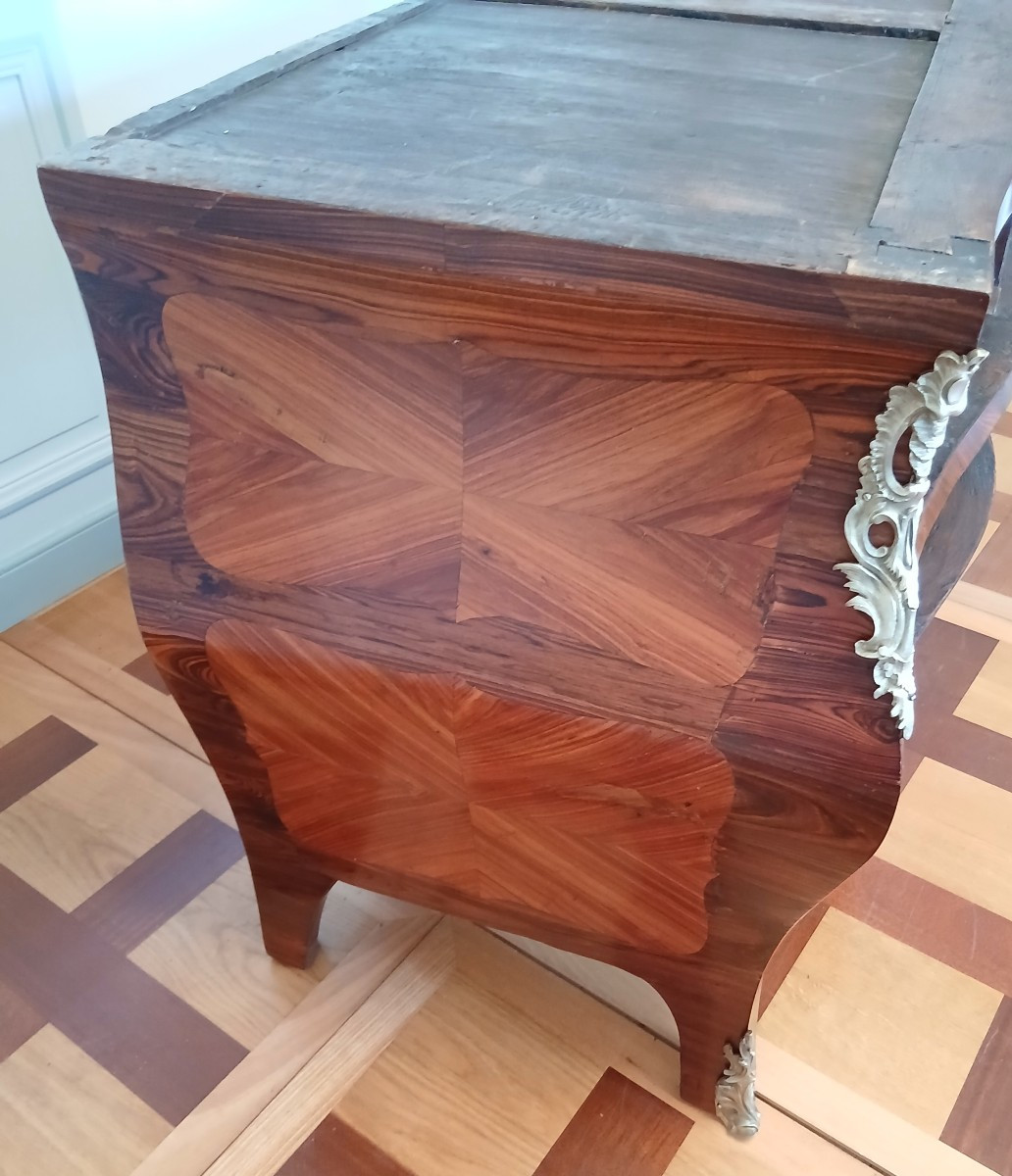 Louis XV Period Tomb Chest Of Drawers Stamped Leonard Boudin 1735-1807, 18th Century -photo-4