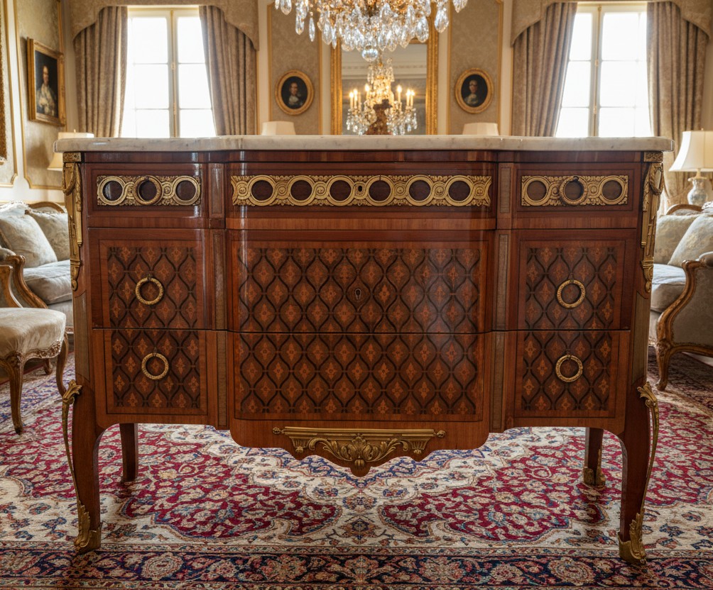 Louis XV-xvi Transition Style Chest Of Drawers, 19th Century -photo-4