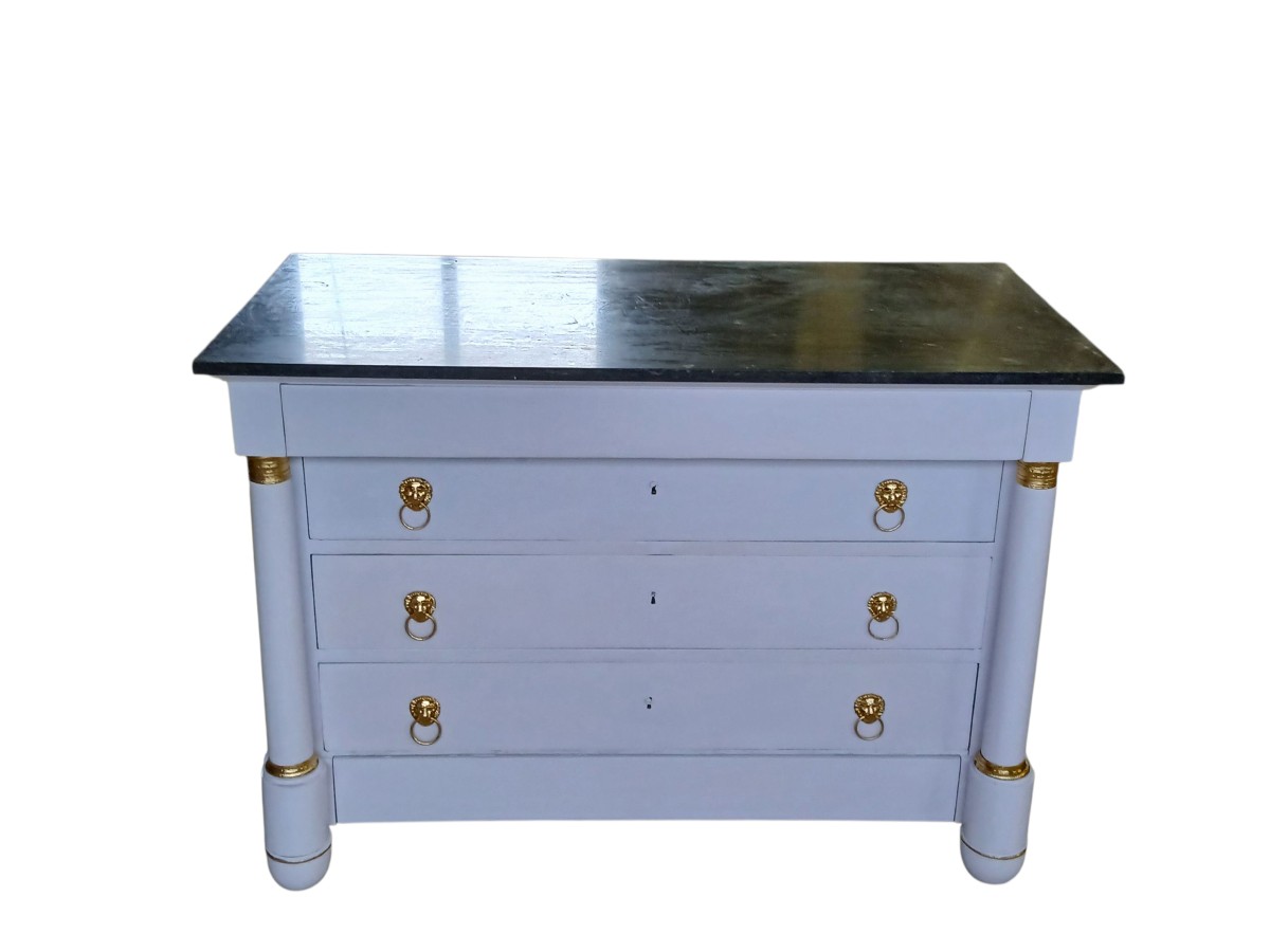 Empire Style Chest Of Drawers, 19th Century, Painted -photo-2
