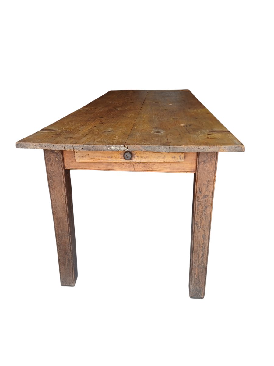 19th-century Farmhouse Table, Oak &amp; Fir-photo-3