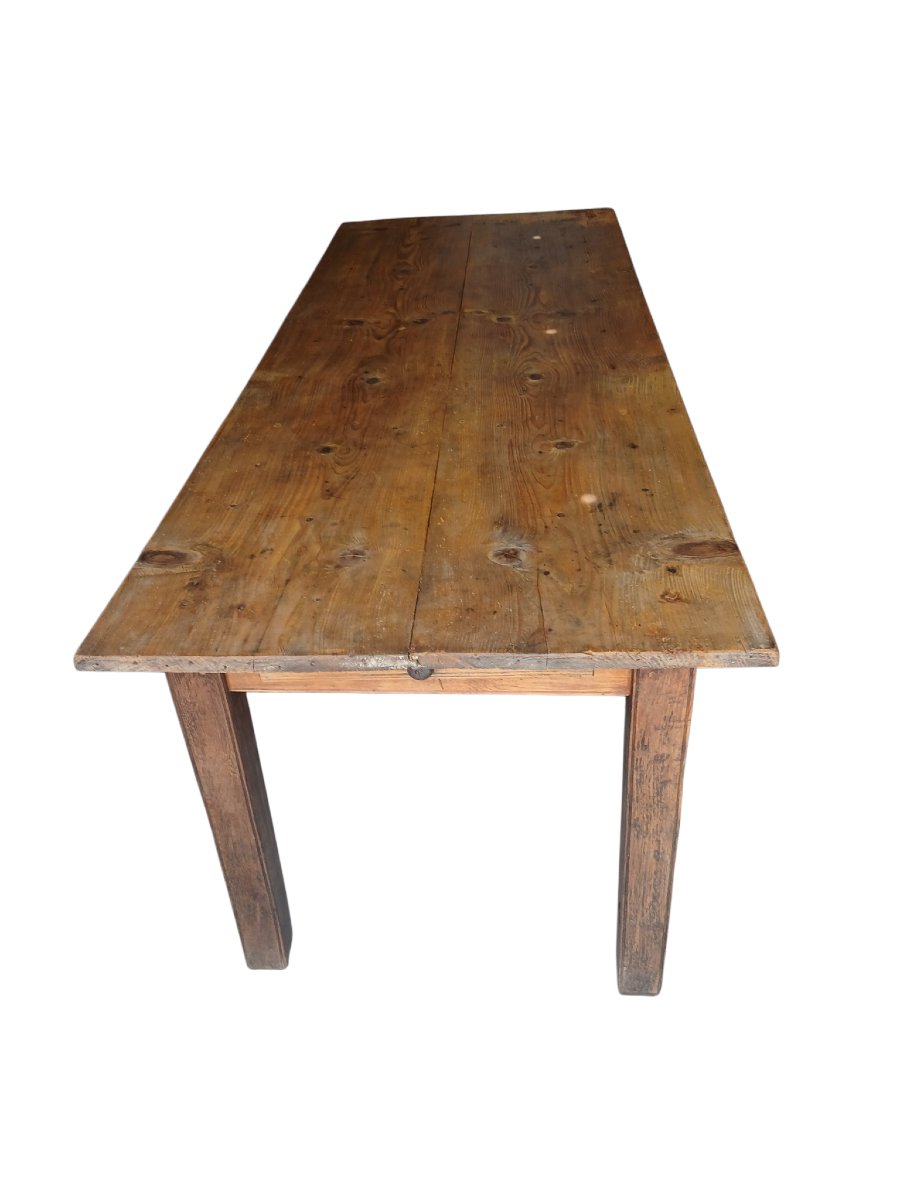 19th-century Farmhouse Table, Oak &amp; Fir-photo-1