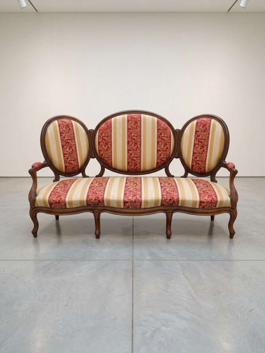 Antique Napoleon III Sofa, Louis XV Style, 19th Century 