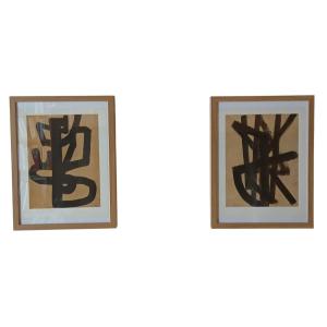 Pierre SOULAGES-d'Après PAIRE GRAVURES 