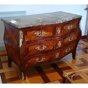 COMMODE TOMBEAU ÉPOQUE LOUIS XV ESTAMPILLÉE LEONARD BOUDIN 1735-1807,  18ÈME 