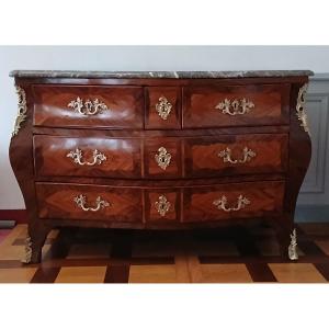COMMODE TOMBEAU ÉPOQUE LOUIS XV ESTAMPILLÉE LEONARD BOUDIN 1735-1807,  18ÈME 