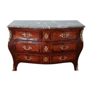 COMMODE TOMBEAU ÉPOQUE LOUIS XV ESTAMPILLÉE LEONARD BOUDIN 1735-1807,  18ÈME 