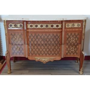 Commode à Ressaut De Style Transition Louis XV-XVI, 19ème 