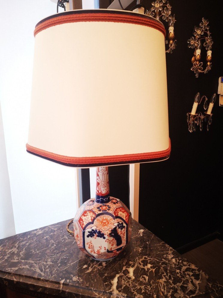 Original Imari Porcelain Lamp From Japan 19th...