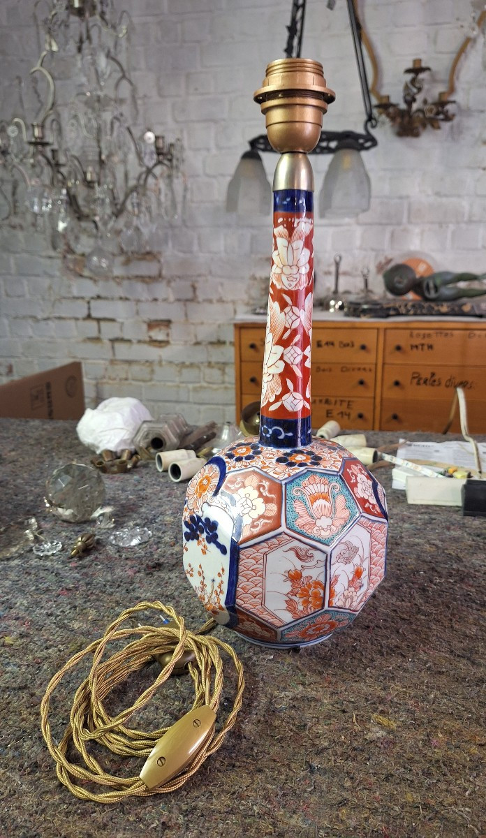 Original Imari Porcelain Lamp 