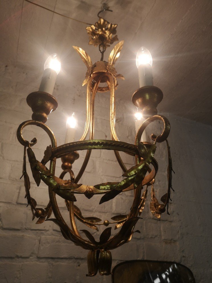 Lustre Italien De Type Baroque Romantique de type montgolfière vers 1970...-photo-2