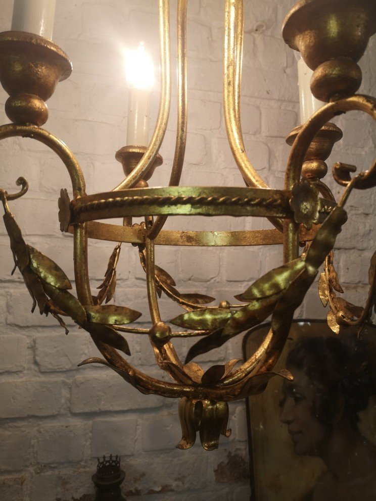 Lustre Italien De Type Baroque Romantique de type montgolfière vers 1970...-photo-4