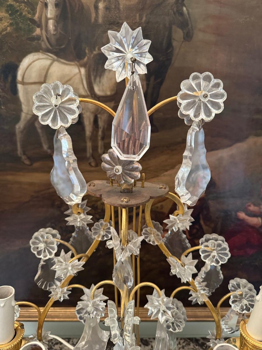 Large Pair Of Louis XVI Style Bronze Girandoles, Late 19th Century-photo-3