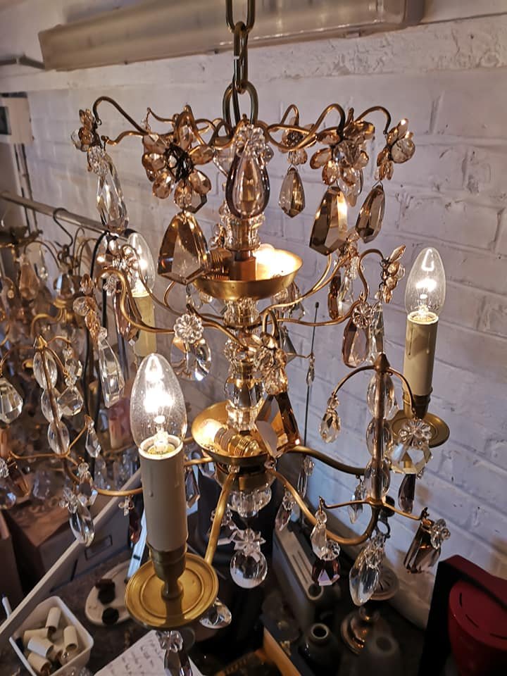 Lustre de style Louis XV attribué à la maison Bagues à Paris -photo-2