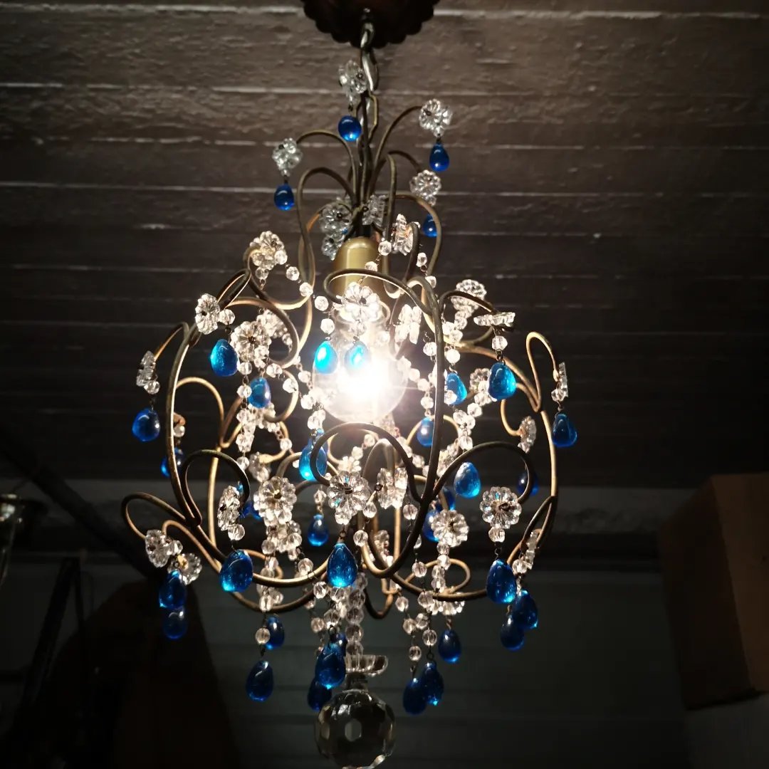 Italian Romantic Baroque-style Pendant Lamp With Tassels, Circa 1970-photo-2