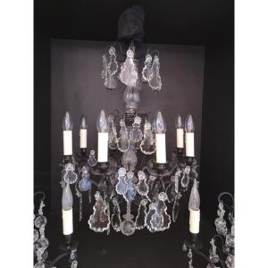 Very Nice French Lighting From The Napoleon III Period Around 1880 With Crystal...