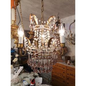 Small Italian Lighting Of The Romantic Baroque Type Around 1950...