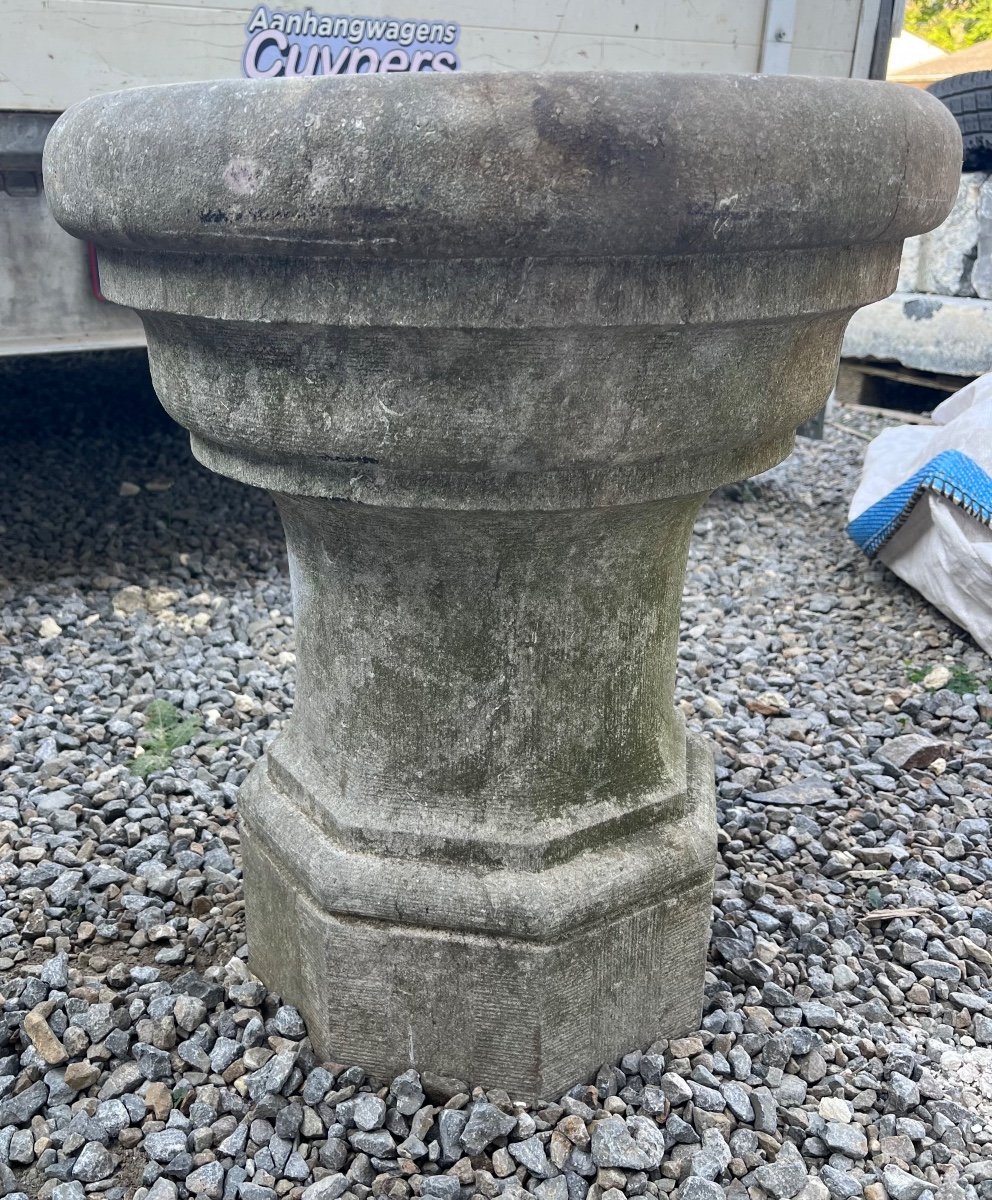 Baptismal Font On Octagonal Foot