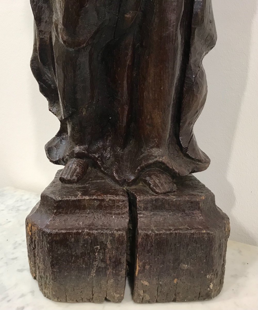 XVII Eme Century Wood Statue-photo-4