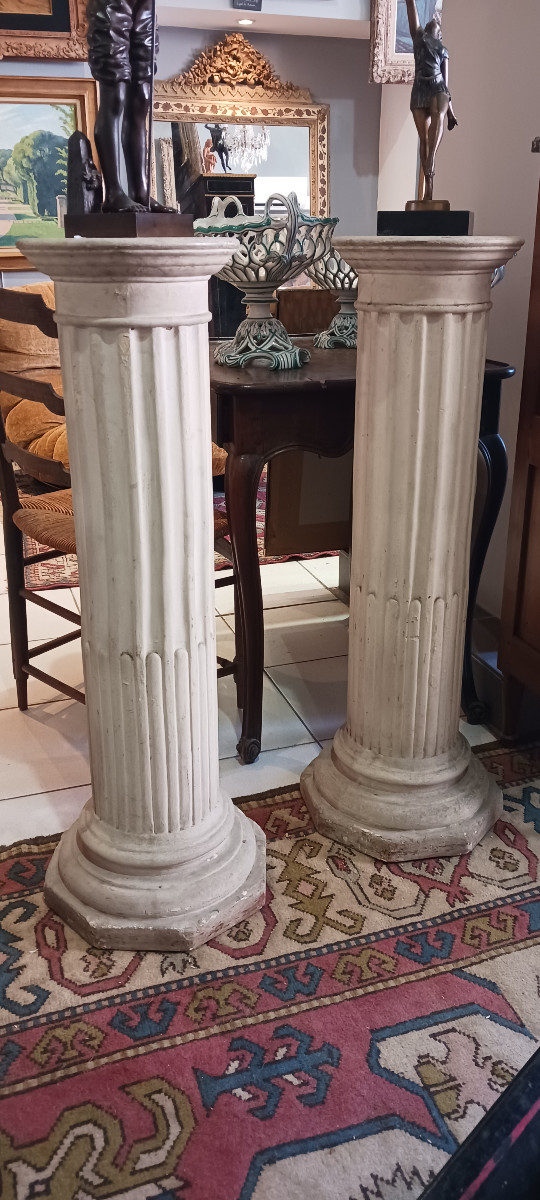 Pair Of Plaster Columns