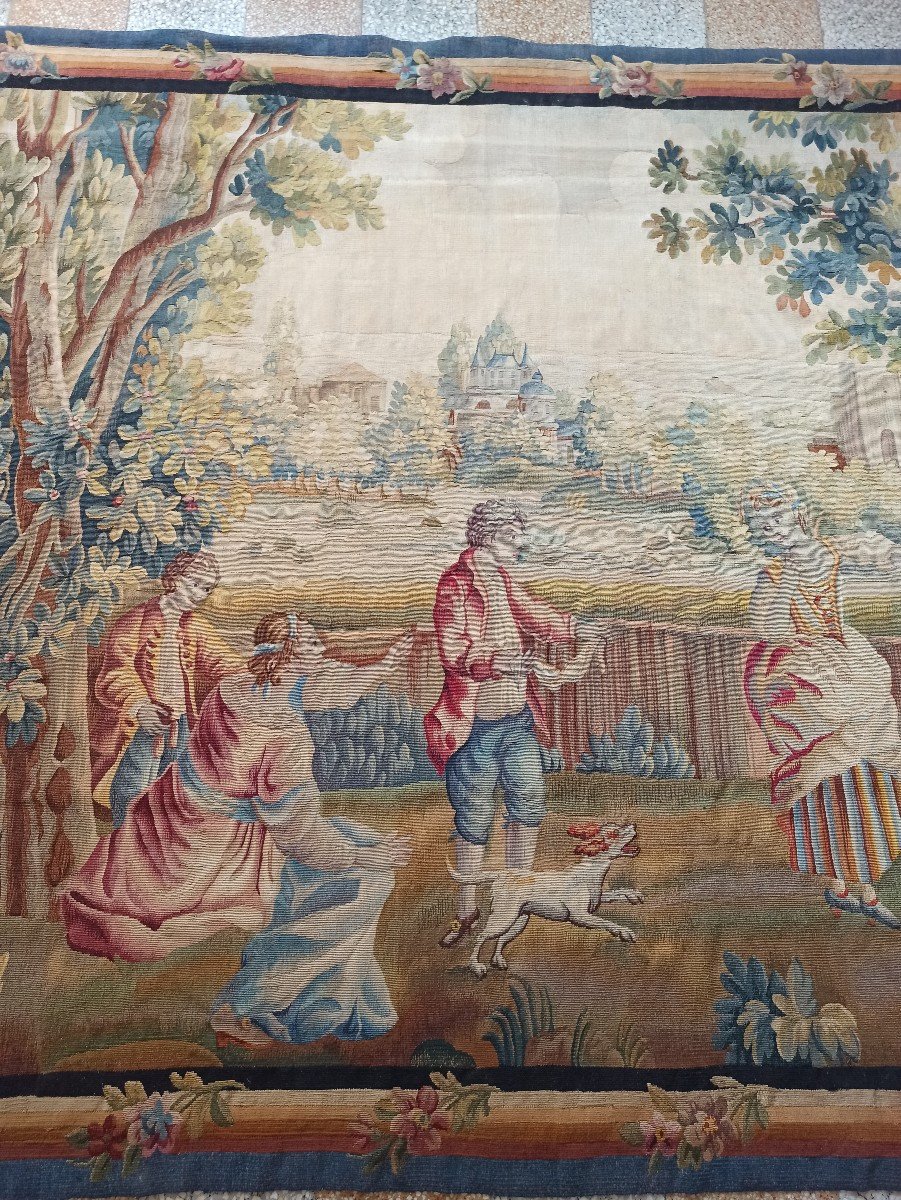 Tapisserie d'Aubusson  fin XVIIIe siècle-photo-3