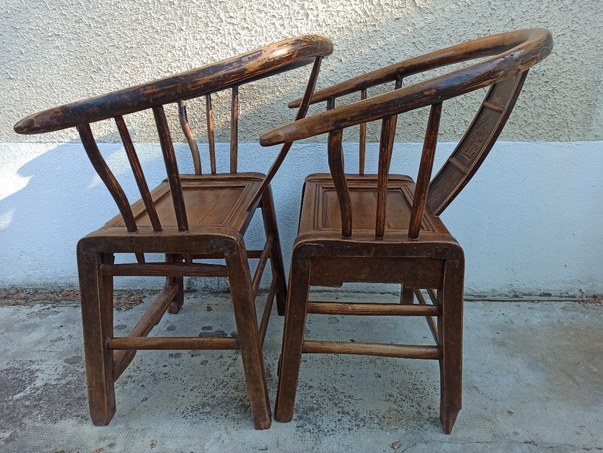 Pair Of 18th Century Chinese Armchairs-photo-4