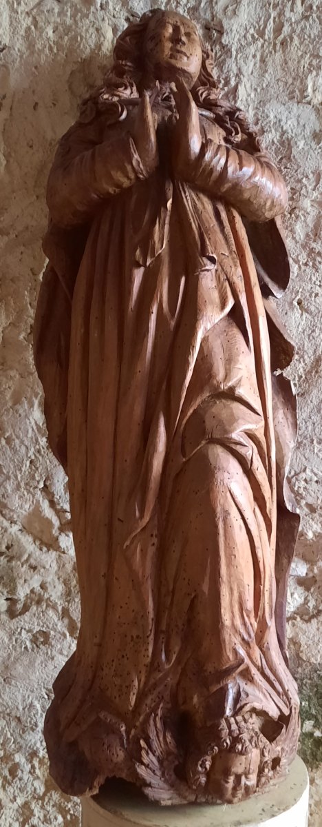 Statue de Vierge à l'Enfant XVIIe siècle