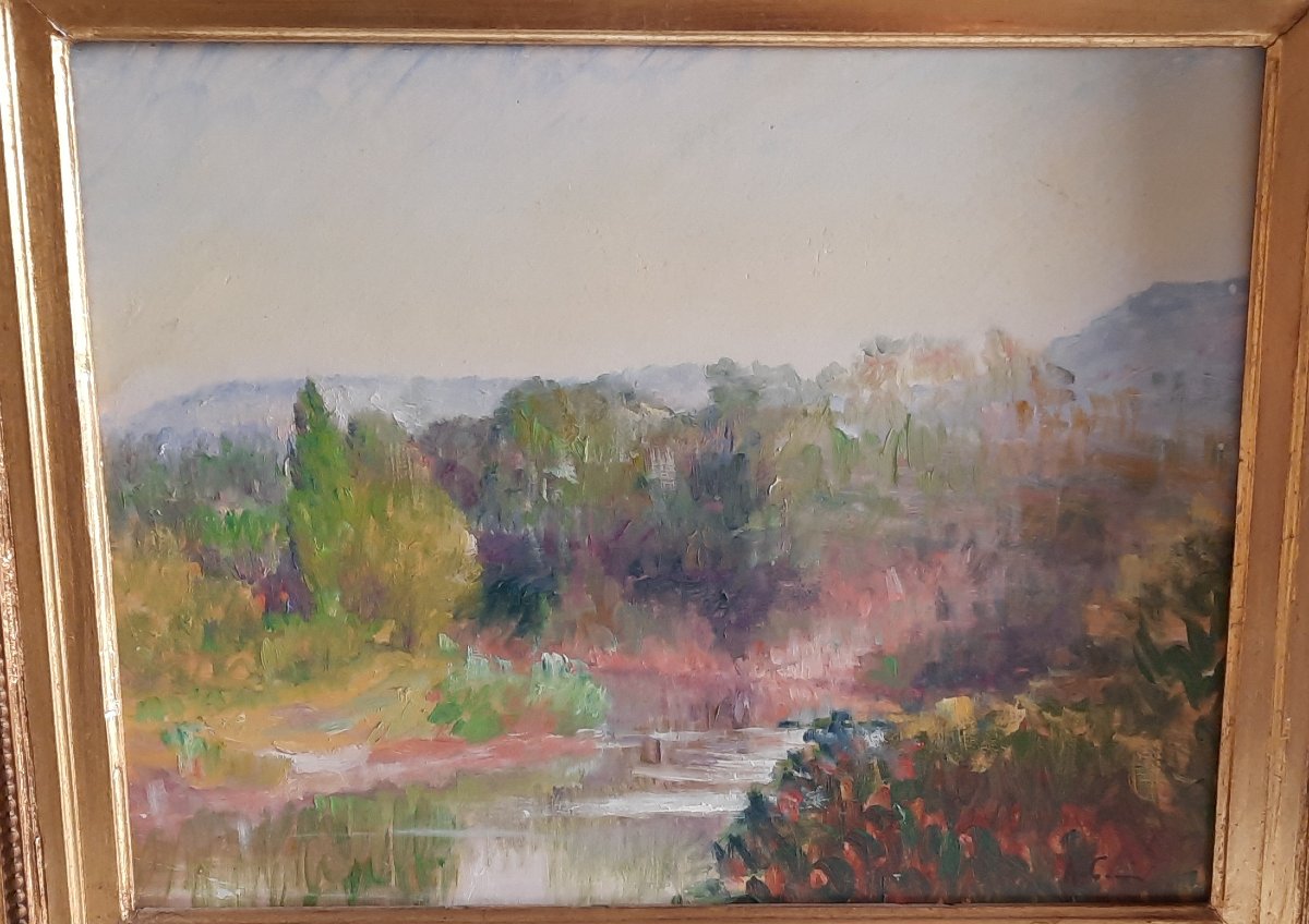 Huile sur bois fin XIXe siècle-photo-2