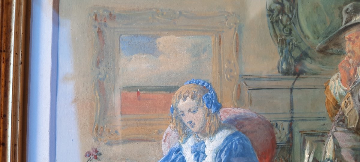 19th-century Watercolor: The Musketeer-photo-2