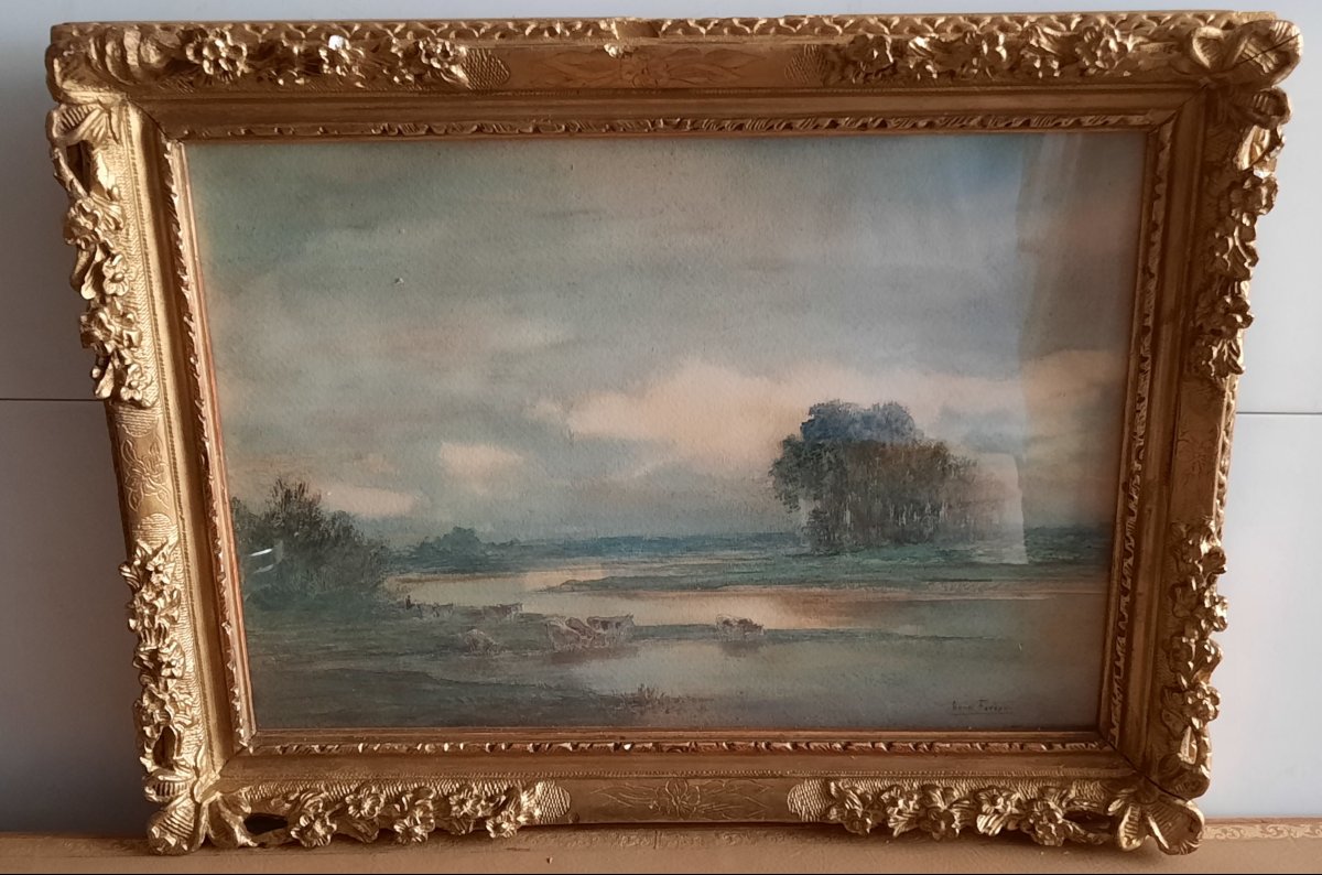 Aquarelle XIXe siècle