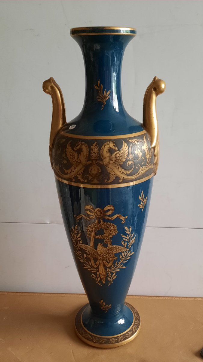 Vase en porcelaine Manufacture Jaget Pinon Tours
