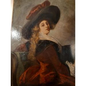 Joli Portrait de femme d'époque XIXe Siècle