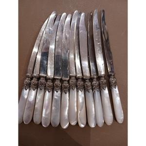 Series Of 12 Mother-of-pearl And Silver Knives