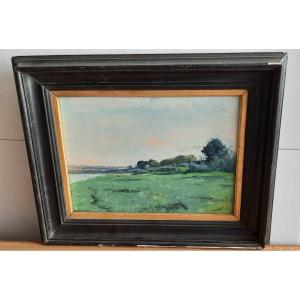Huile sur bois XXe siècle