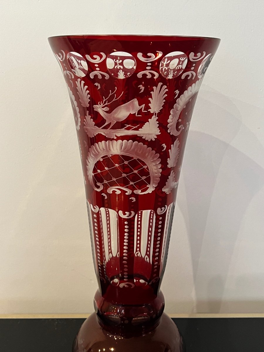 Grand Vase En Cristal De Bohême -photo-3